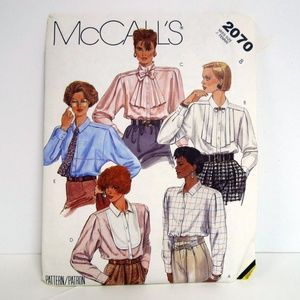 VTG 80s Mc CALLS 2070 long sleeve blouse patterns